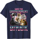 Save the Environment Eat Plastic Cute Funny Cat Meme T-Shirt - T-Shirt | Navy