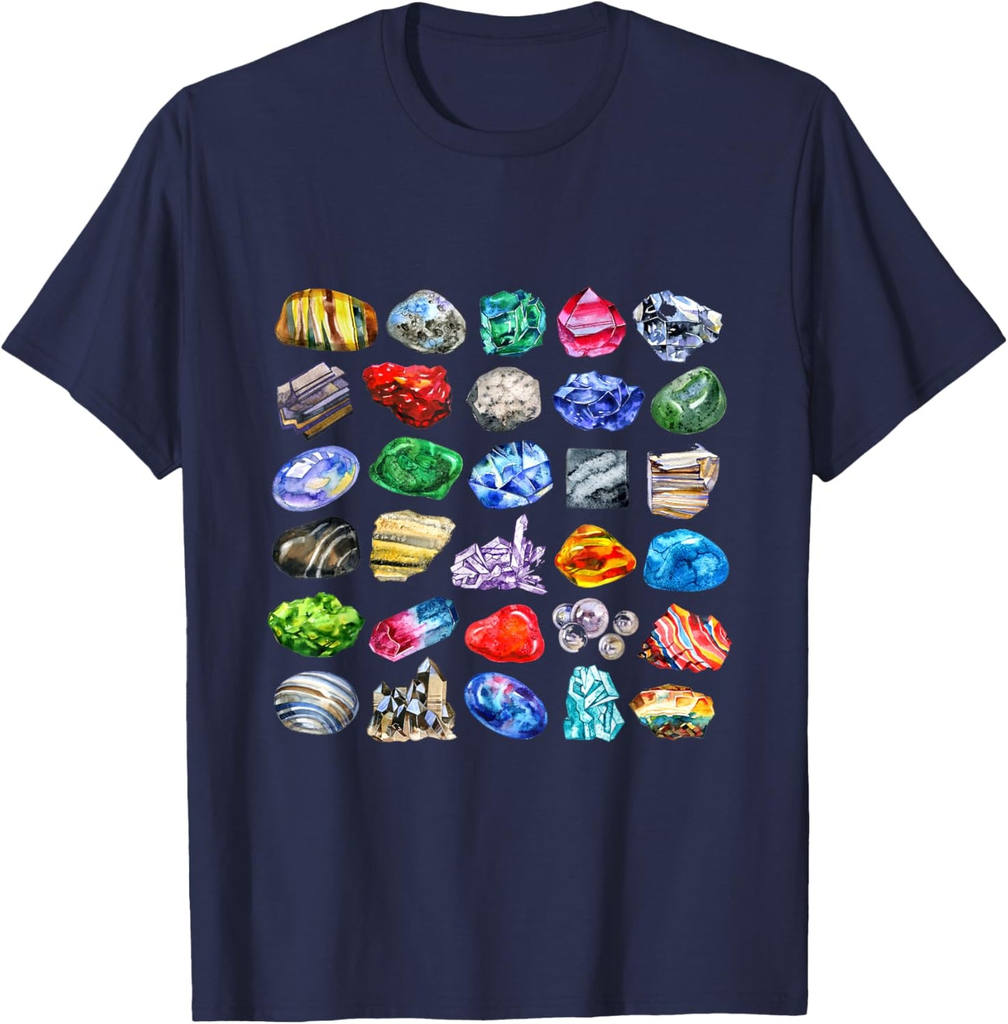 Minerals Gems and Crystals Rock Collecting T-Shirt - T-Shirt | Navy