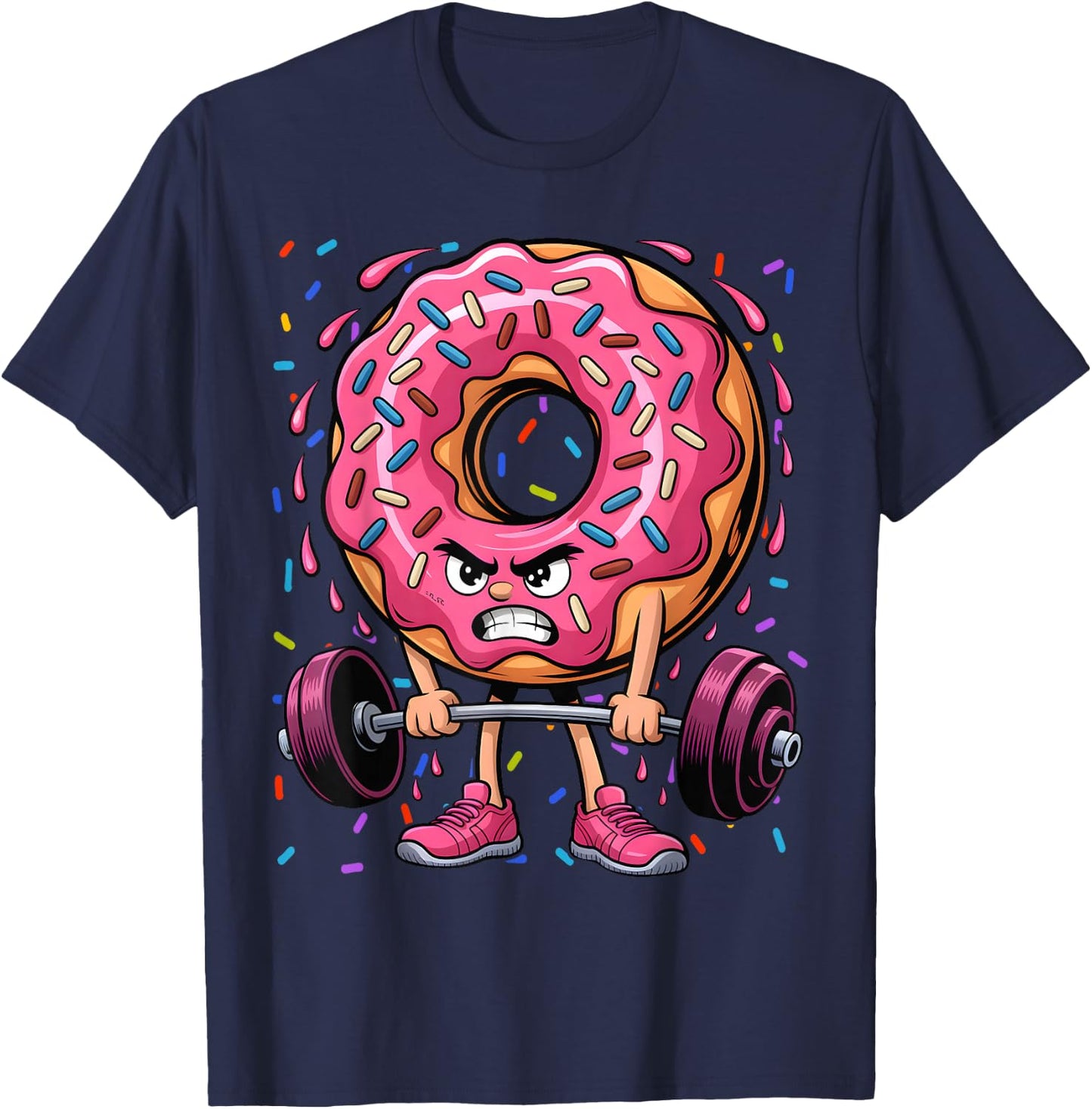Donut Deadlift Weightlifing Funny Fitness Workout Gym Lover T-Shirt - T-Shirt | Navy