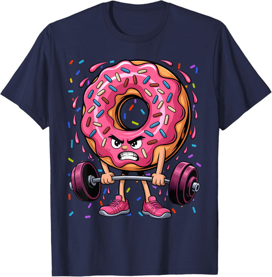 Donut Deadlift Weightlifing Funny Fitness Workout Gym Lover T-Shirt - T-Shirt | Navy