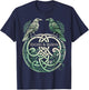 Odin’s Ravens Huginn & Muninn - Norse Knotwork - Celtic T-Shirt - T-Shirt | Navy