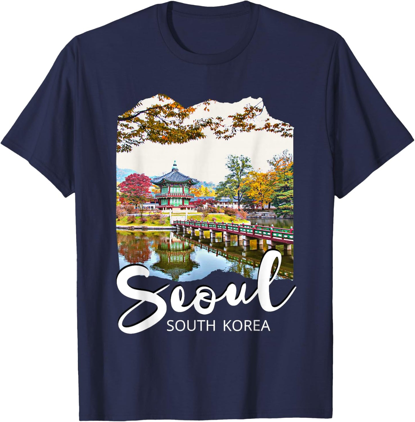 Seoul Souvenir / Seoul South Korea , black T-Shirt - T-Shirt | Navy