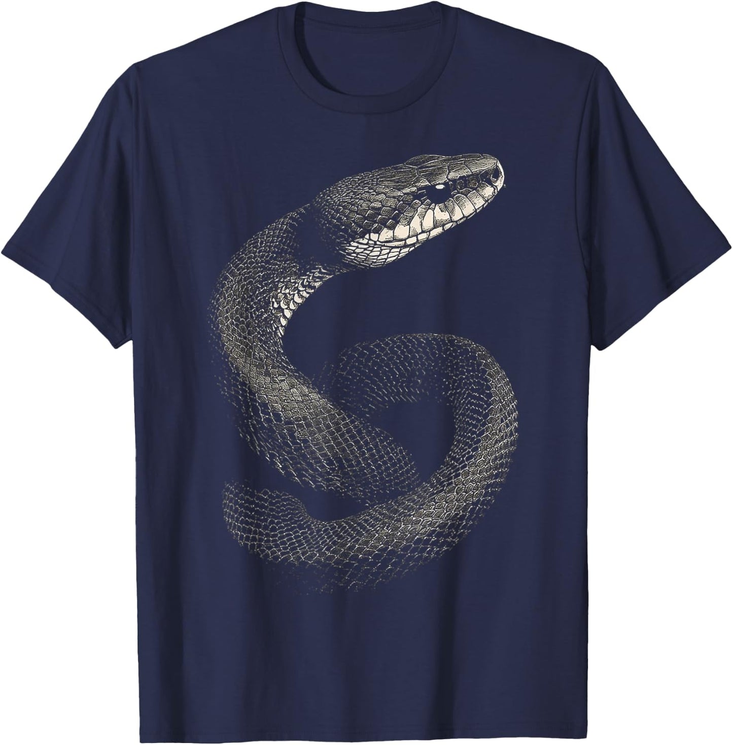 Snake Animal Print Snake Graphic , Black, S T-Shirt - T-Shirt | Navy
