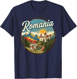 Romania Souvenir Romanian Travel Graphic T-Shirt - T-Shirt | Navy