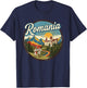 Romania Souvenir Romanian Travel Graphic T-Shirt - T-Shirt | Navy