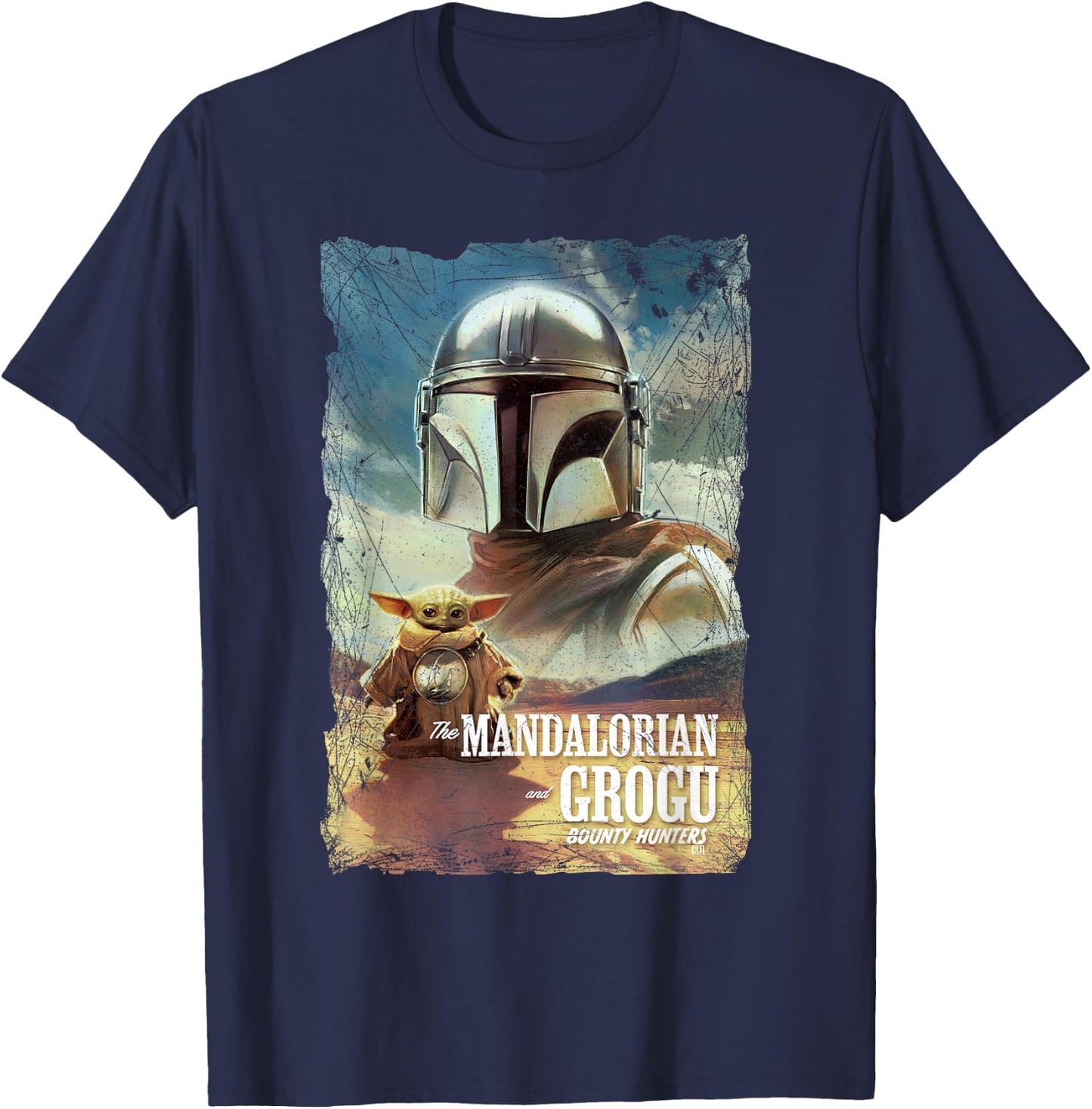 Star Wars The Mandalorian and Grogu Movie Classic Poster Art T-Shirt - T-Shirt | Navy
