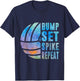 Bump Set Spike Repeat Watercolor Volleyball Women Teen Girls T-Shirt - T-Shirt | Navy