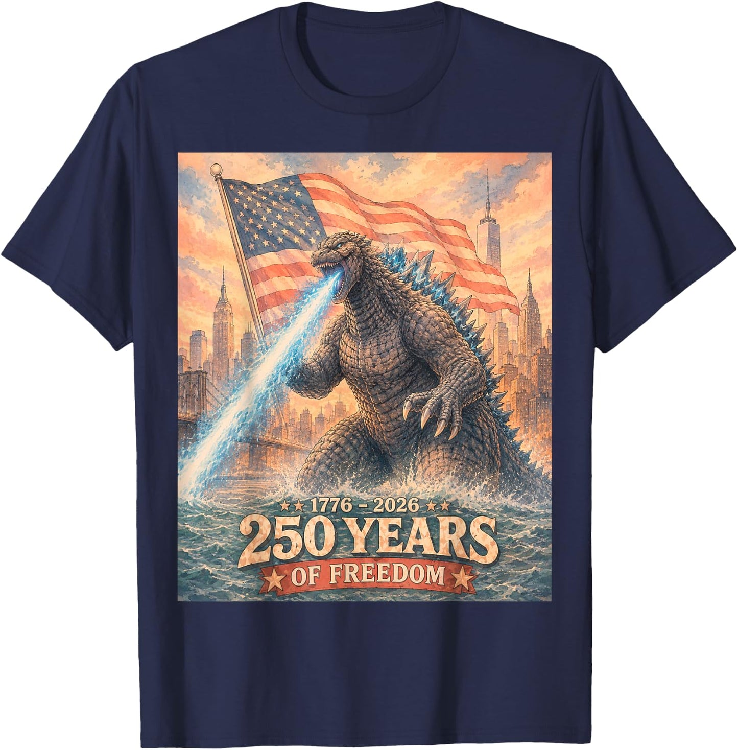 Kaiju Monster Japanese 250th Anniversary America July 2026 T-Shirt - T-Shirt | Navy