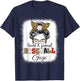 Loud and Proud Baseball Gigi messy bun leopard girls T-Shirt - T-Shirt | Navy