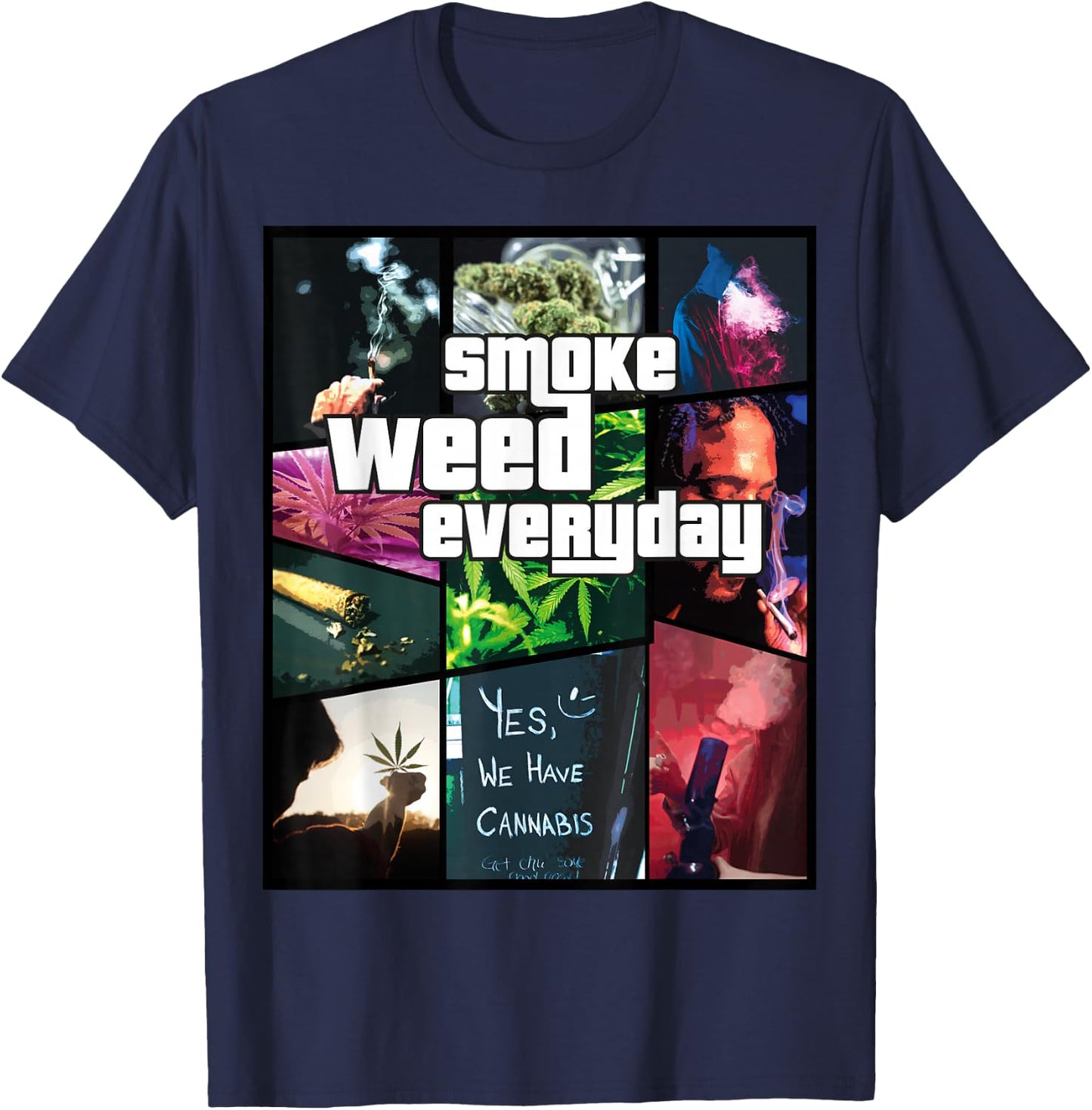 Smoke Weed Everyday - Hanf T-Shirt - T-Shirt | Navy