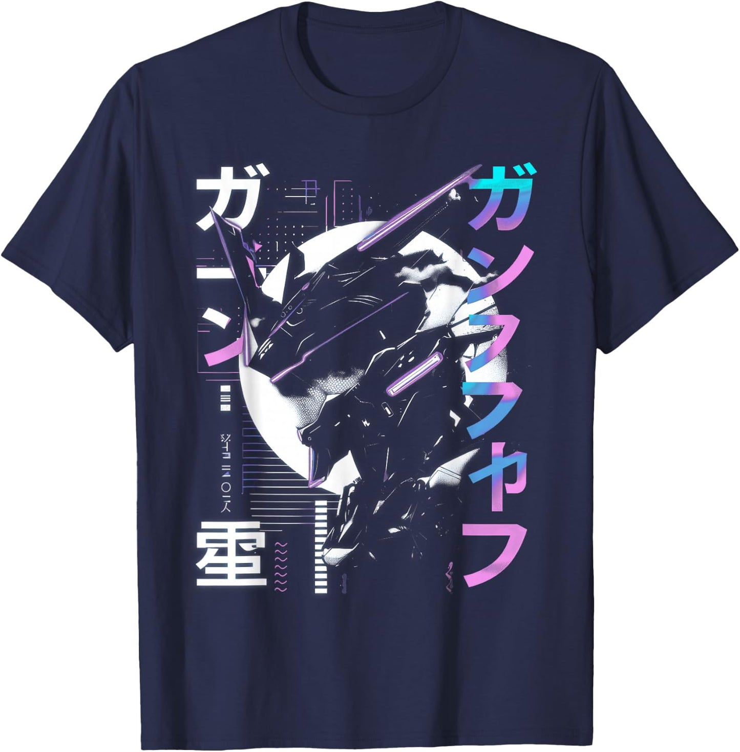 Futuristic Techwear Japanese Cyberpunk Harajuku Anime Manga , black T-Shirt - T-Shirt | Navy