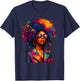 Black Queen Afro African Melanin Dripping Girl Women T-Shirt - T-Shirt | Navy