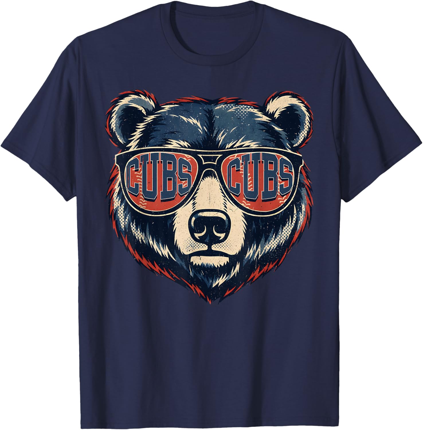 Cubs Wearing Sunglasses Vintage Design Women Kids T-Shirt - T-Shirt | Navy