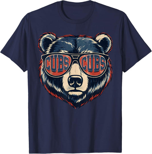 Cubs Wearing Sunglasses Vintage Design Women Kids T-Shirt - T-Shirt | Navy