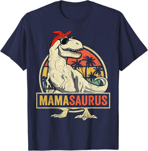 Mamasaurus T rex Dinosaur Funny Mama Saurus Family Matching T-Shirt - T-Shirt | Navy