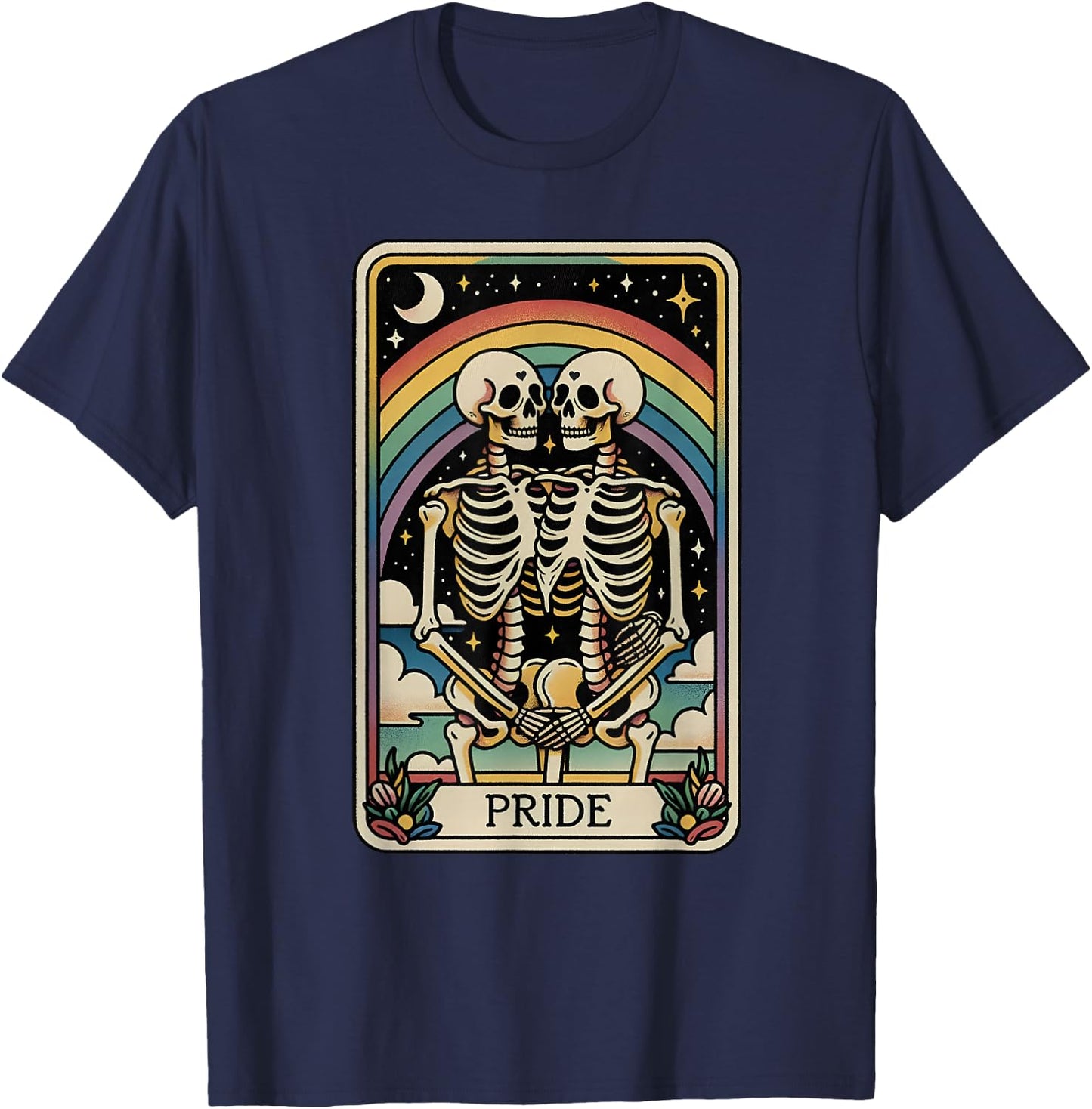 Pride Skeleton Couple LGBT Lesbian Gay Bisexual Transgender T-Shirt - T-Shirt | Navy