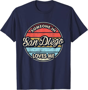 Someone In San Diego Loves Me City US USA T-Shirt - T-Shirt | Navy