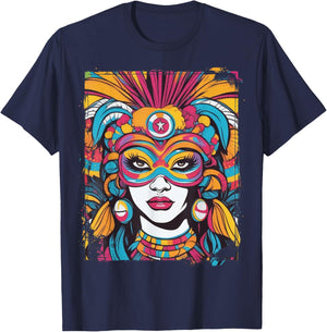 Rio Carnival Mask - Birthday Costume - Brazil Souvenir T-Shirt - T-Shirt | Navy