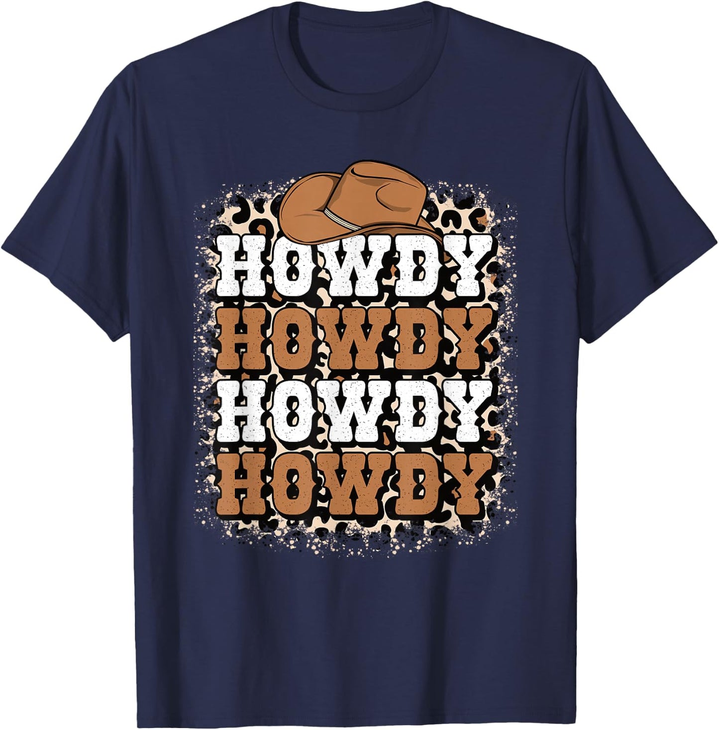 Howdy Western Country Cowgirl Cowboy Texas Rodeo T-Shirt - T-Shirt | Navy