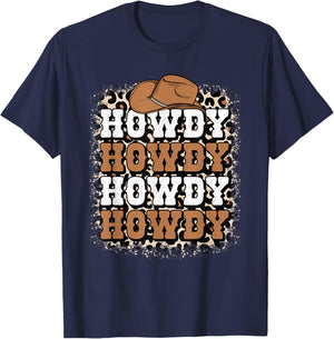 Howdy Western Country Cowgirl Cowboy Texas Rodeo T-Shirt - T-Shirt | Navy
