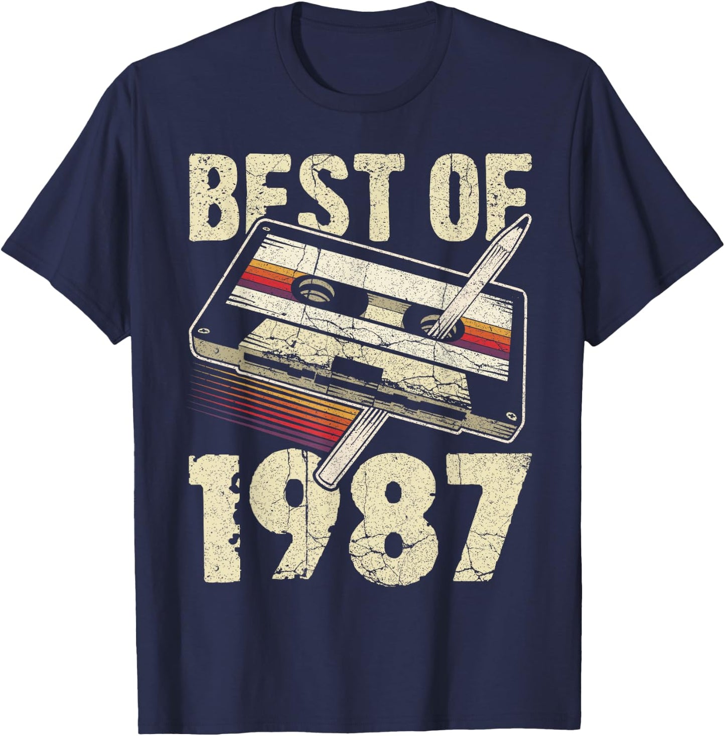 Best of 1987, Audio Kassette, 39. Geburtstag, 39 Jahre alt T-Shirt - T-Shirt | Navy