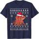 Funny Cuttlefish Ugly Christmas Sweater Santa Xmas PJs T-Shirt - T-Shirt | Navy