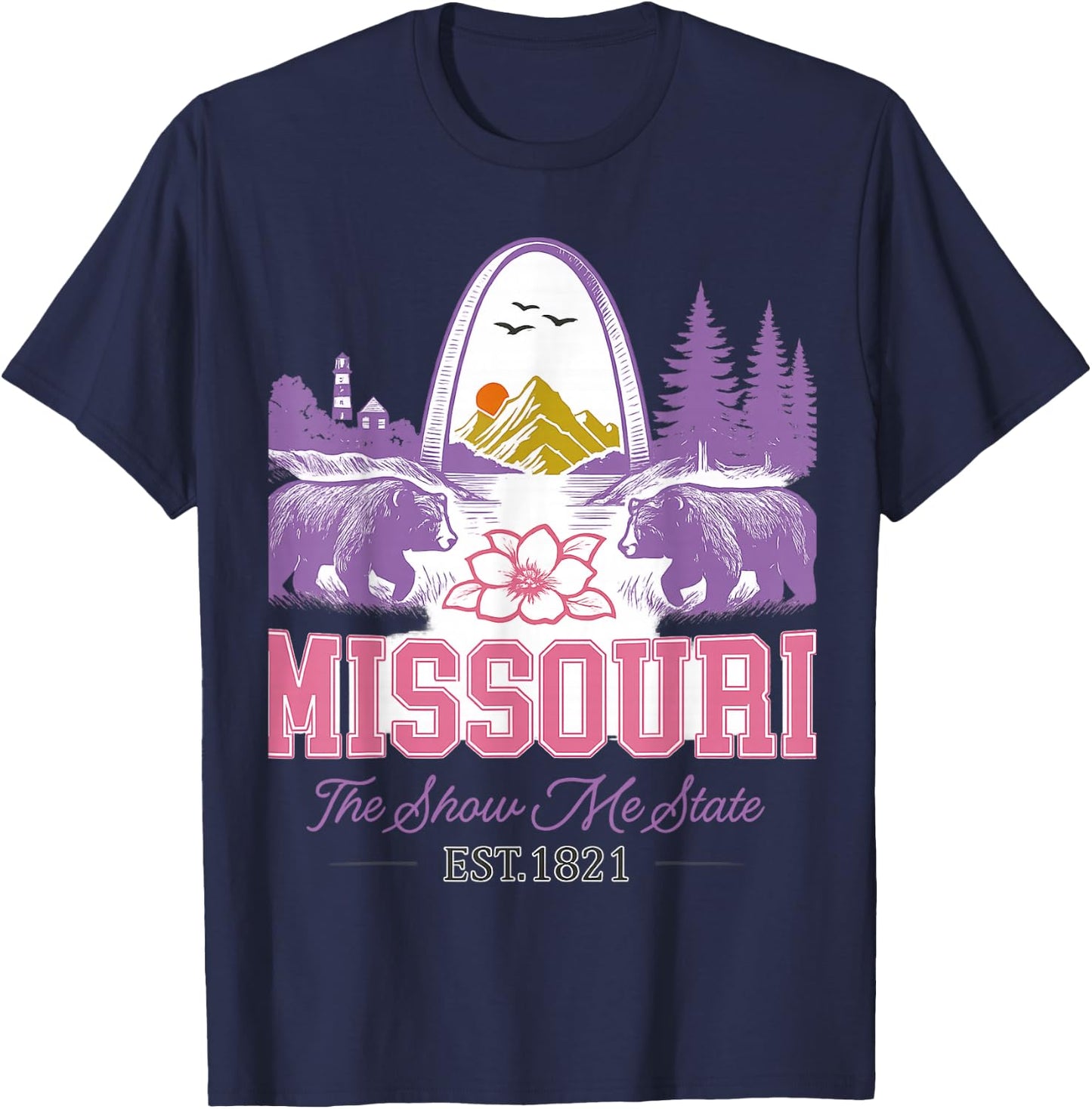 Missouri The Show-Me State Vintage Inspired T-Shirt - T-Shirt | Navy
