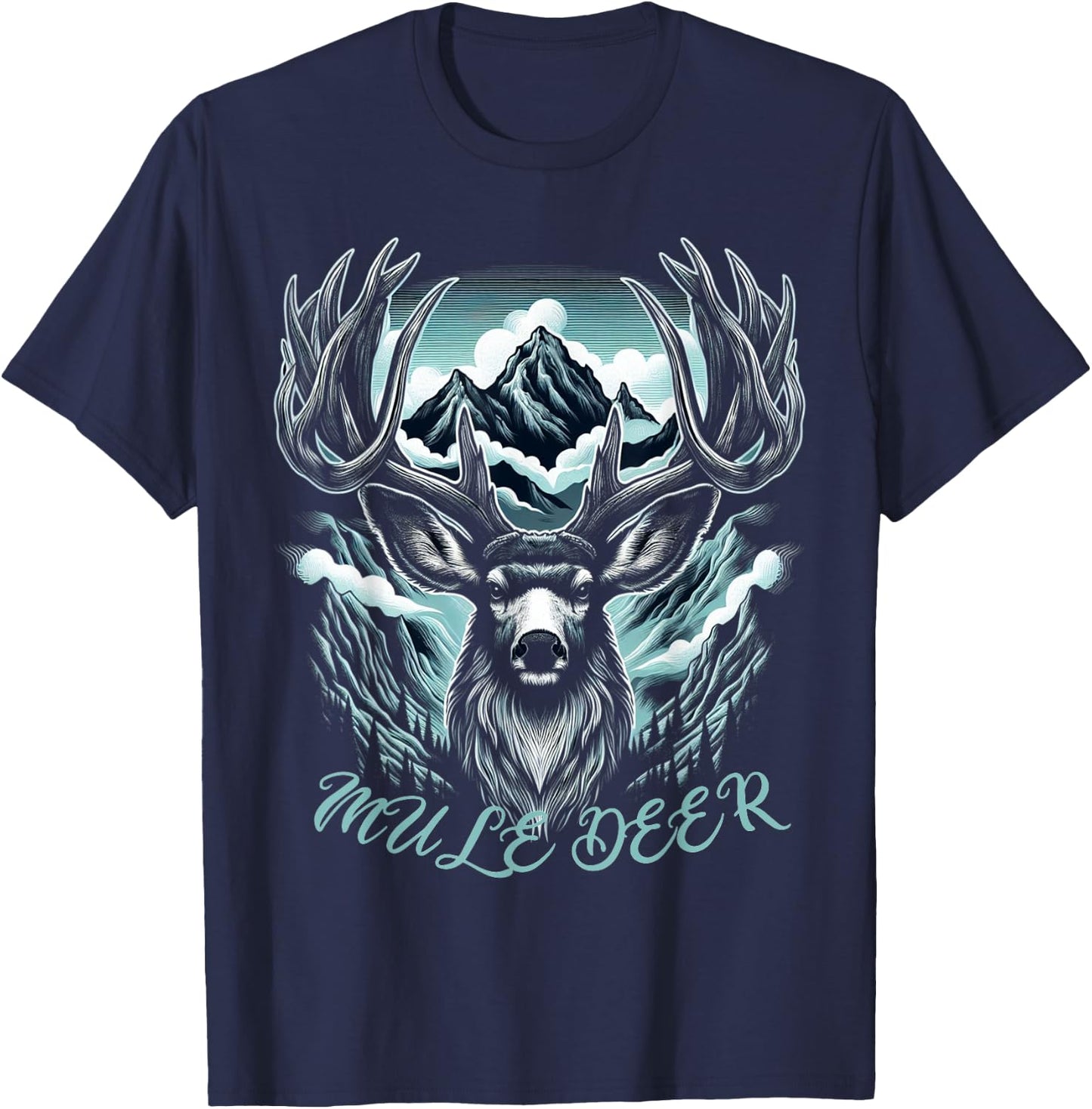 Muledeer Hunter Hunting Novelty Men Women Mule Deer Hunting T-Shirt - T-Shirt | Navy