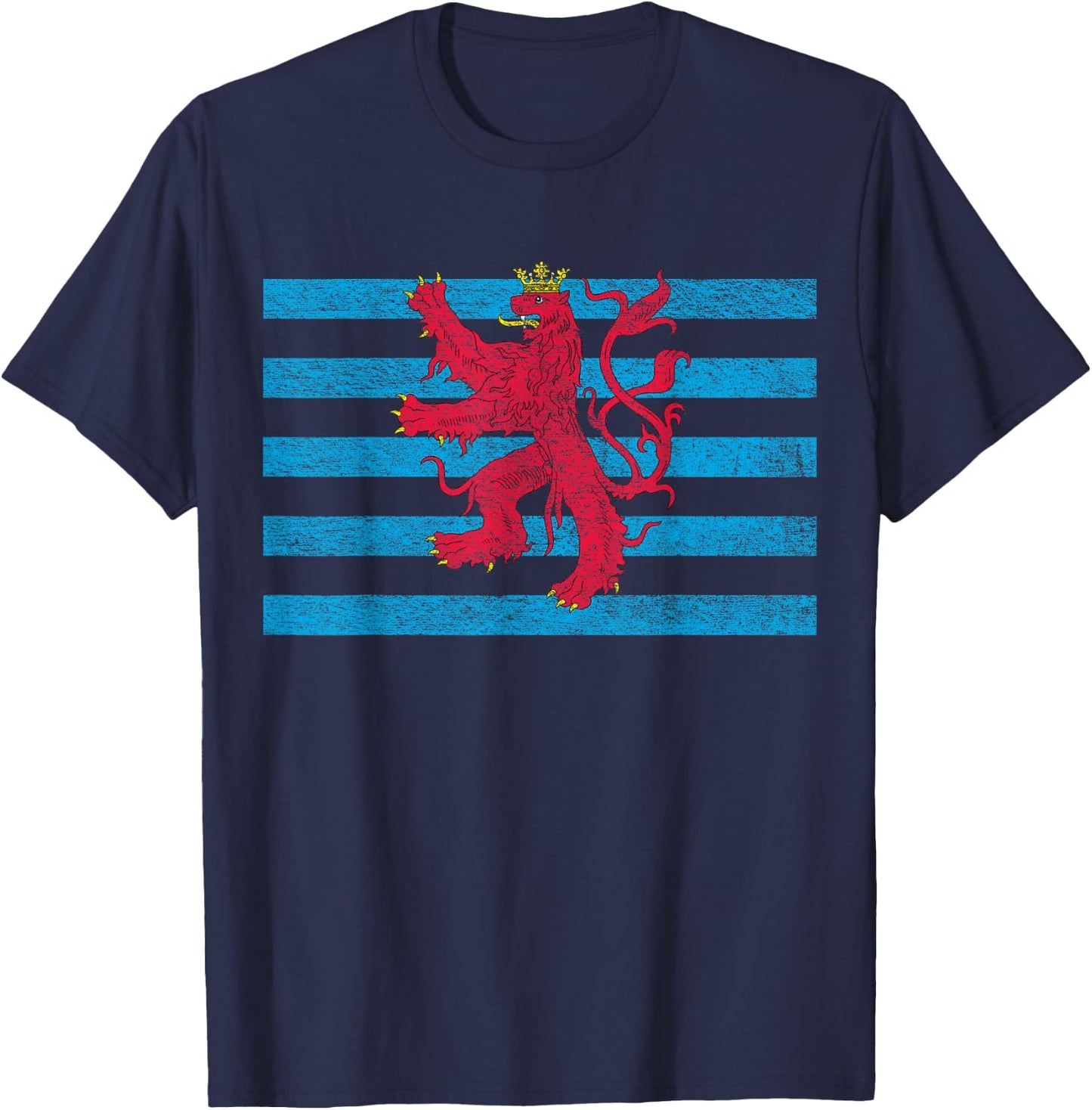 Luxembourg Flag Red Lion Ensign Version T-Shirt - T-Shirt | Navy