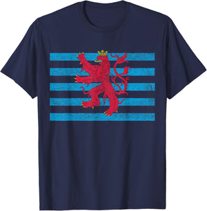 Luxembourg Flag Red Lion Ensign Version T-Shirt - T-Shirt | Navy