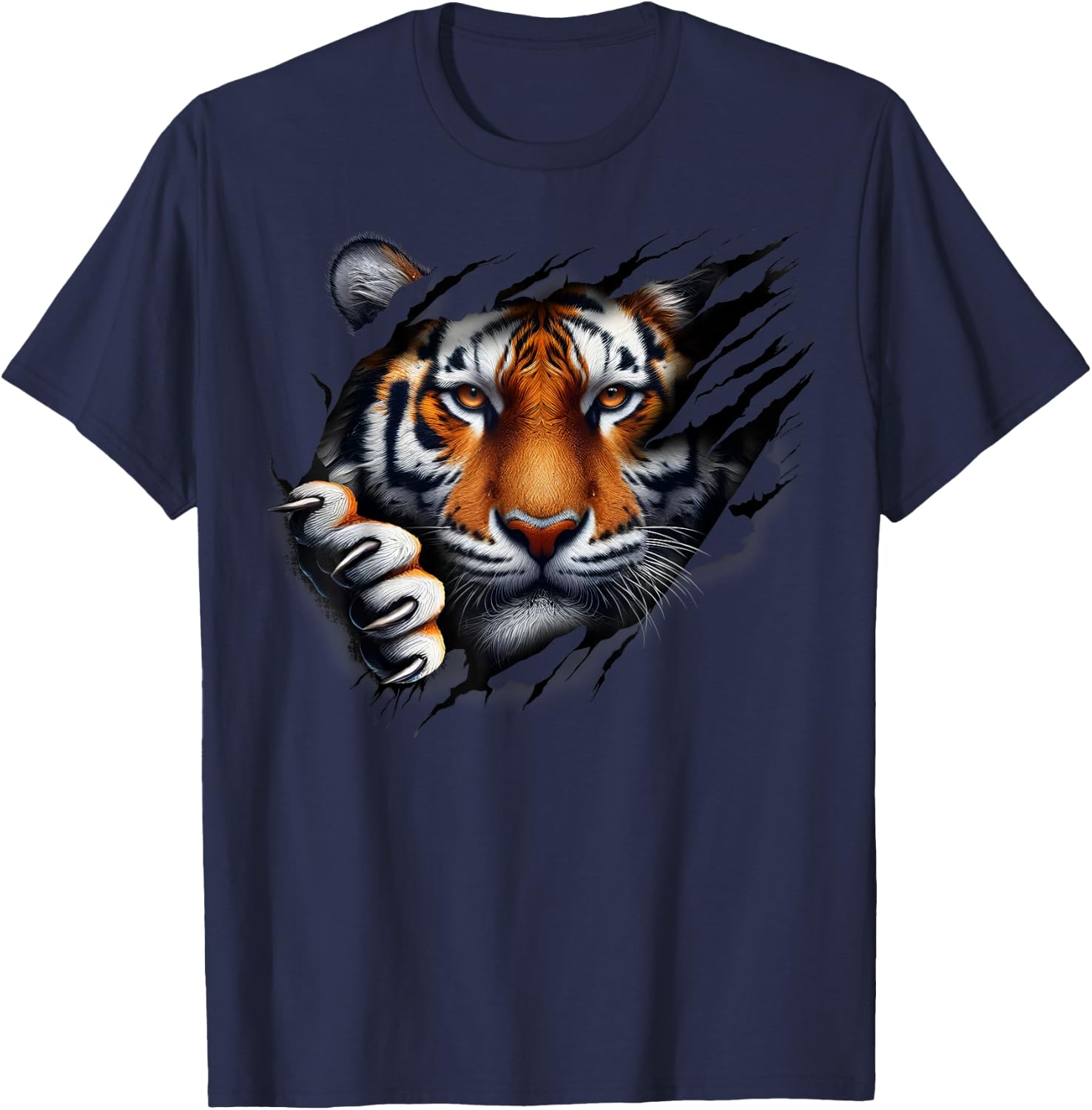 Retro Spirit Tiger Face shirt design Football Tiger Fan T-Shirt - T-Shirt | Navy