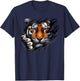 Retro Spirit Tiger Face shirt design Football Tiger Fan T-Shirt - T-Shirt | Navy