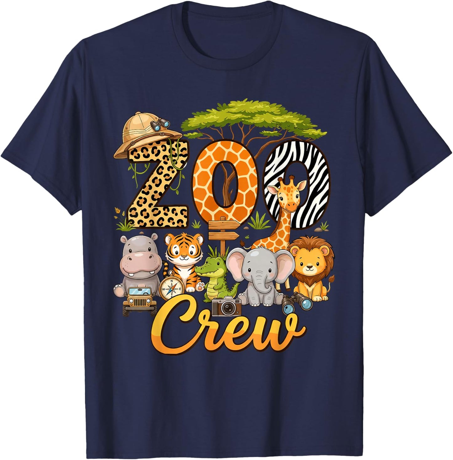 Zoo Crew Safari Animals Wildlife Animal Wild Field Trip T-Shirt - T-Shirt | Navy