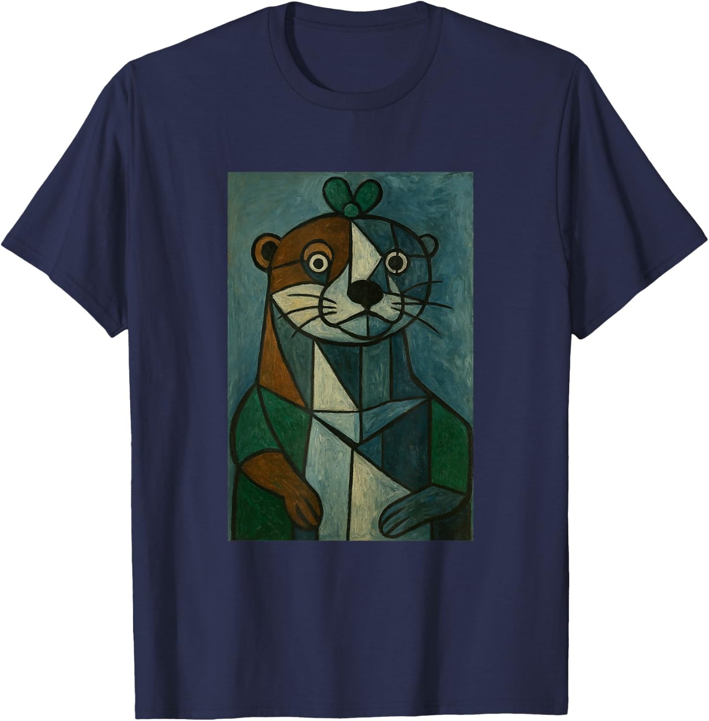 Art - Picasso Otter T-Shirt - T-Shirt | Navy