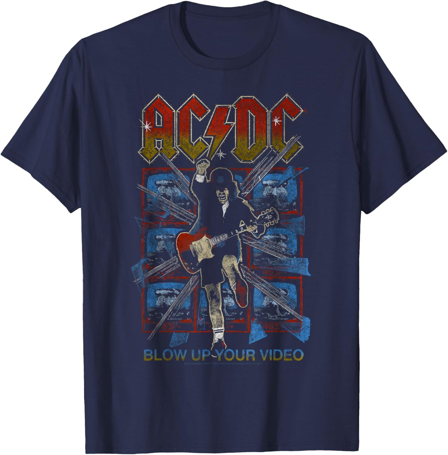 Offizielles AC/DC Rock Band Blow Up Your Video Musik Album T-Shirt - T-Shirt | Navy