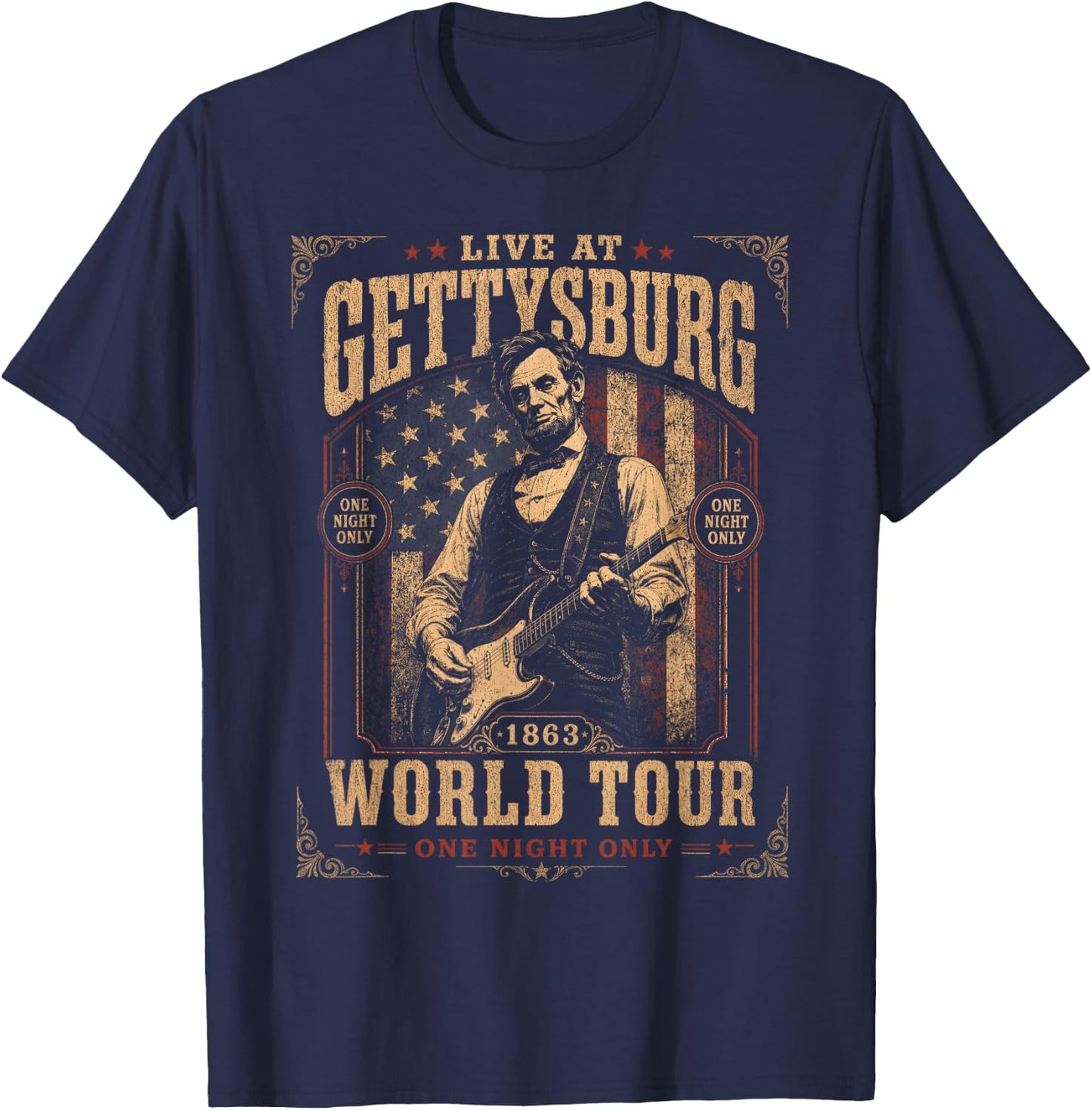 USA 250 Live at Gettysburg One Night Only One Night Only T-Shirt - T-Shirt | Navy