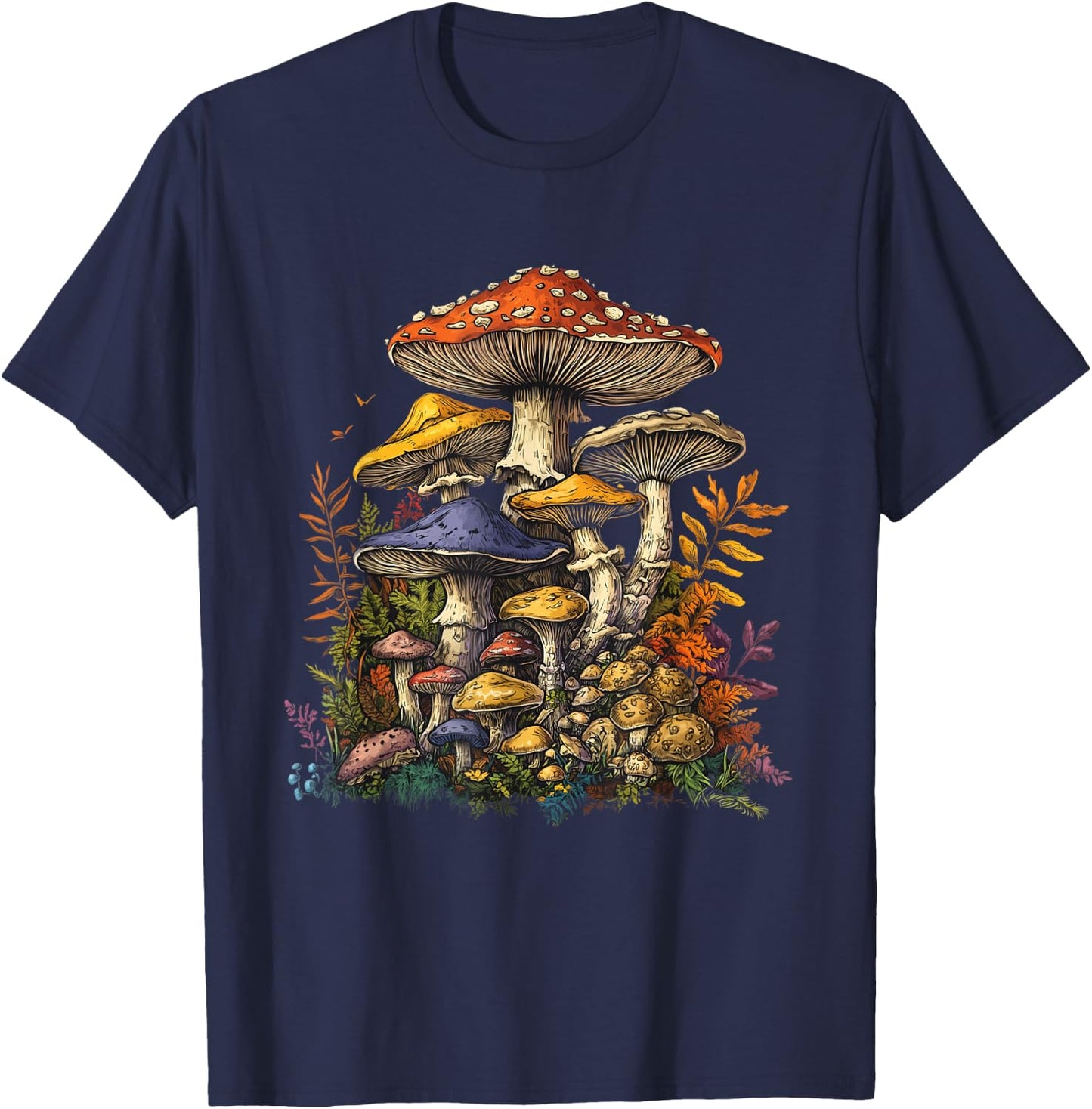 Mushroom Motif for Mushroom Lovers Mushroom Lovers Mushroom Colle, black T-Shirt - T-Shirt | Navy