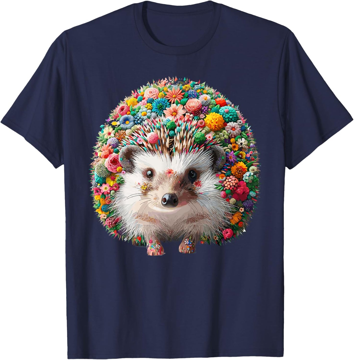 Floral Aesthetic Hedgehog Lover Stuff Hedgehog T-Shirt - T-Shirt | Navy
