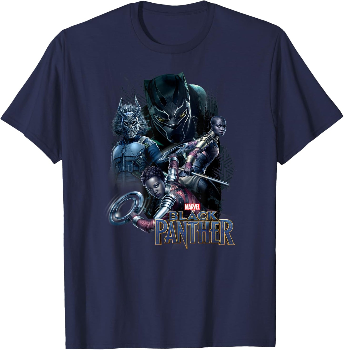 Marvel Black Panther Movie Warrior Poses Graphic T-Shirt - T-Shirt | Navy