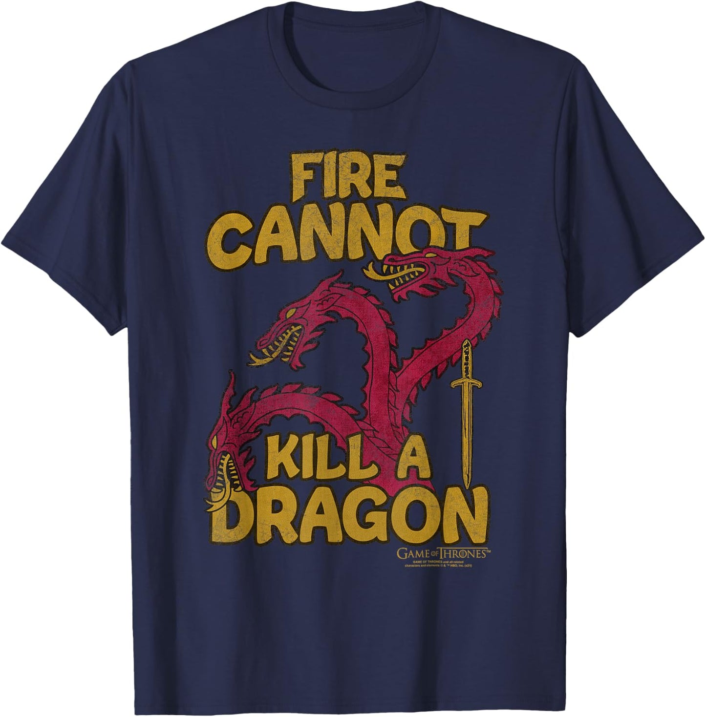 Game of Thrones Fire Cannot Kill Dragons T-Shirt - T-Shirt | Navy