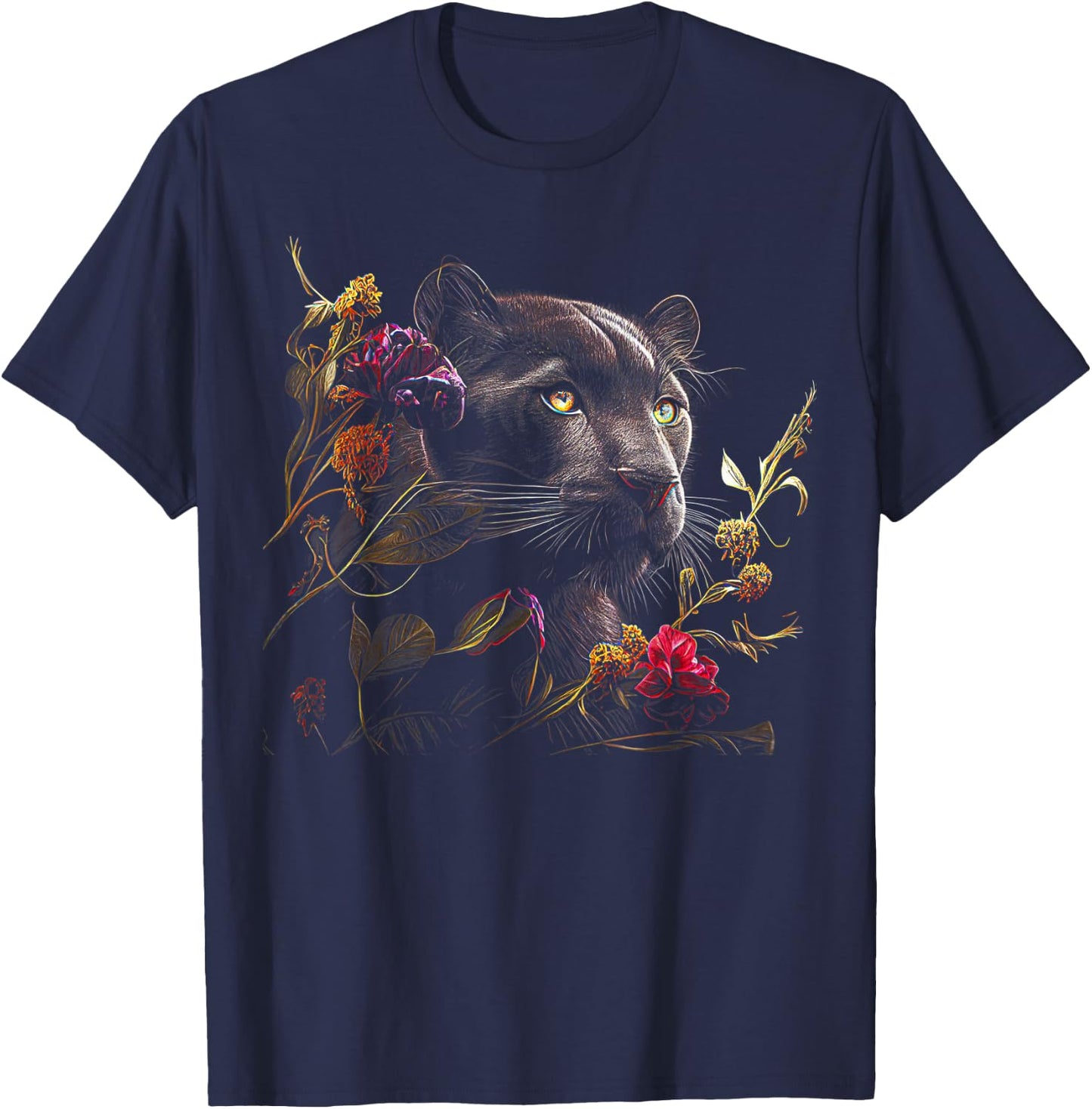 Panther Lover animal Big Cat Panther Animal black T-Shirt - T-Shirt | Navy