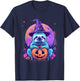 Cute Sloth Witchcraft Hat Scary Pumpkin Lantern Halloween T-Shirt - T-Shirt | Navy