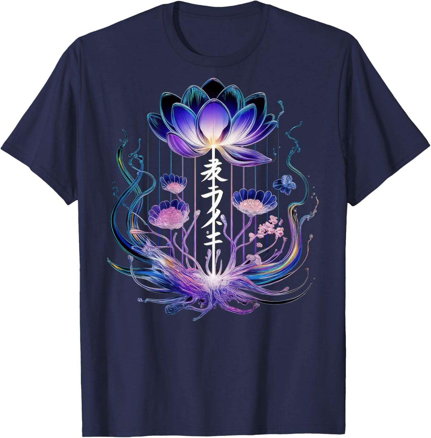Streetwear Aesthetic Japanese Backprint Vaporwave Fashiom , Black, S T-Shirt - T-Shirt | Navy