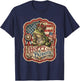 Vintage 4th of July Hoppy and Patriotic Frog Graphic Women T-Shirt - T-Shirt | Navy