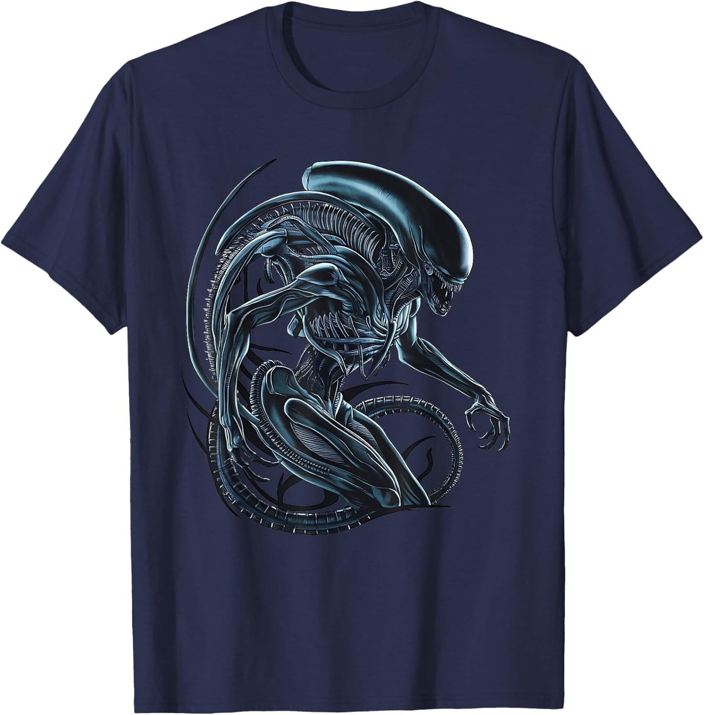 Alien Xenomorph Illustrated Poster T-Shirt - T-Shirt | Navy