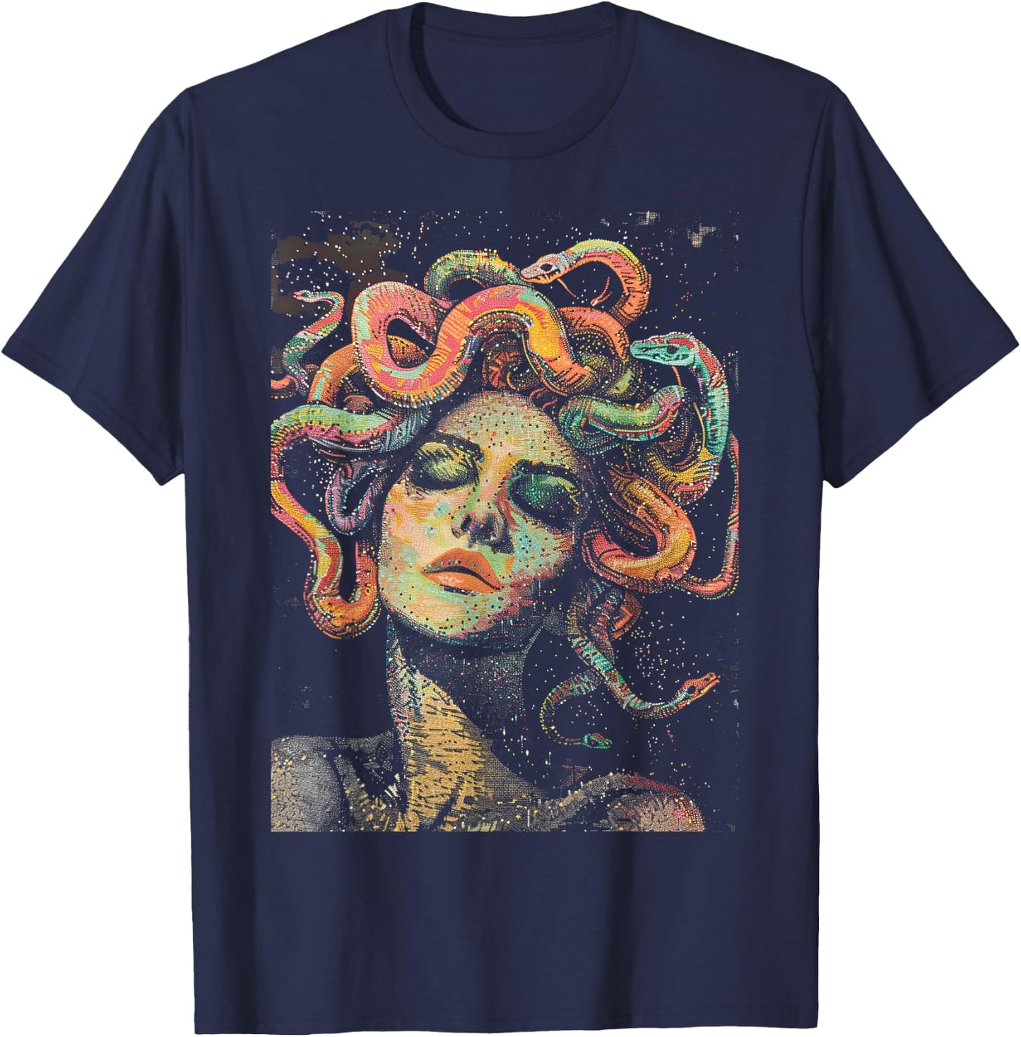 Medusa Gorgon Greek Mythology T-Shirt - T-Shirt | Navy