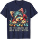 On The Naughty List Cute Yorkshire Terrier Christmas Funny T-Shirt - T-Shirt | Navy