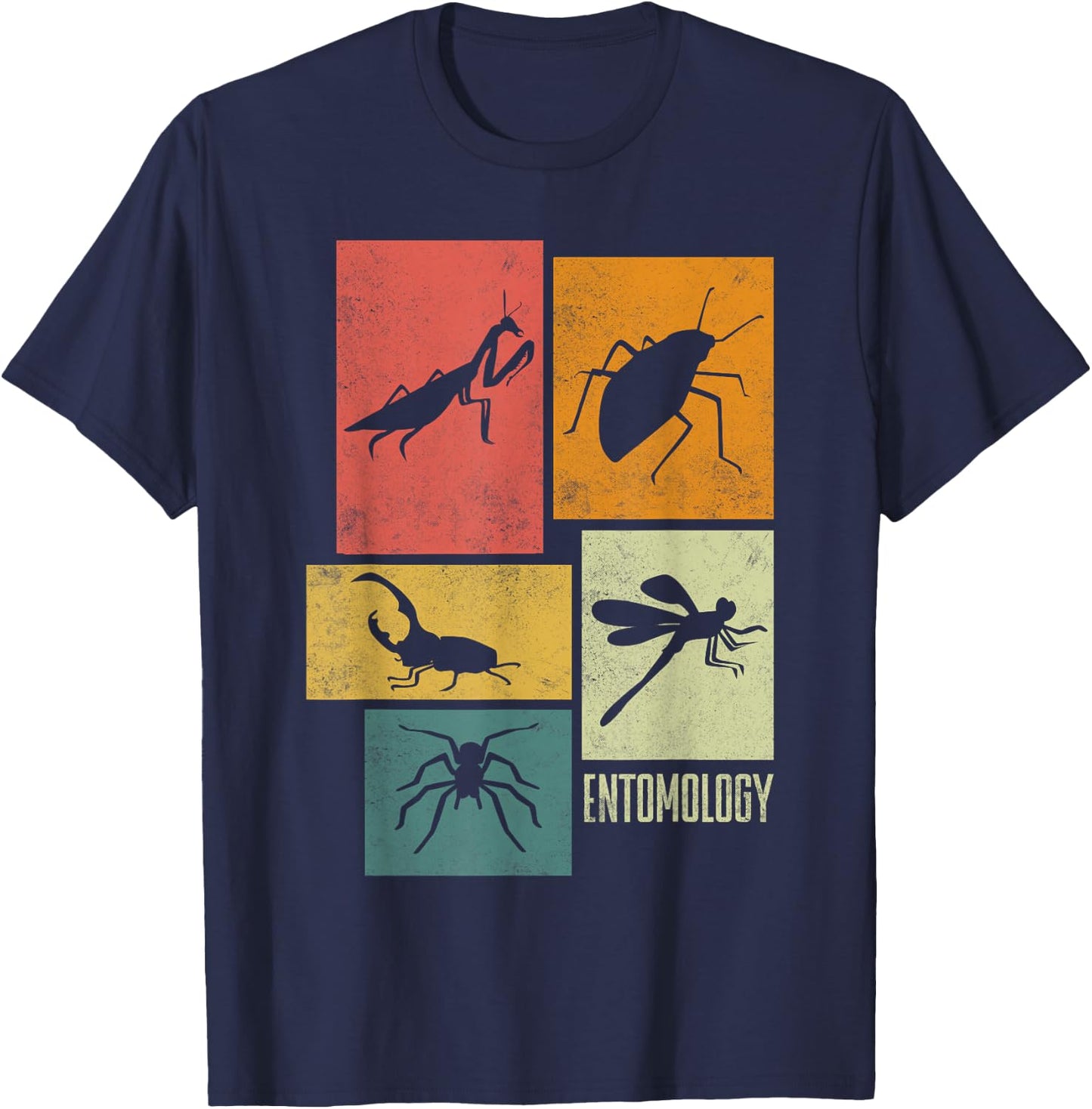 Entomologie Entomologe Insekten Silhouetten T-Shirt - T-Shirt | Navy