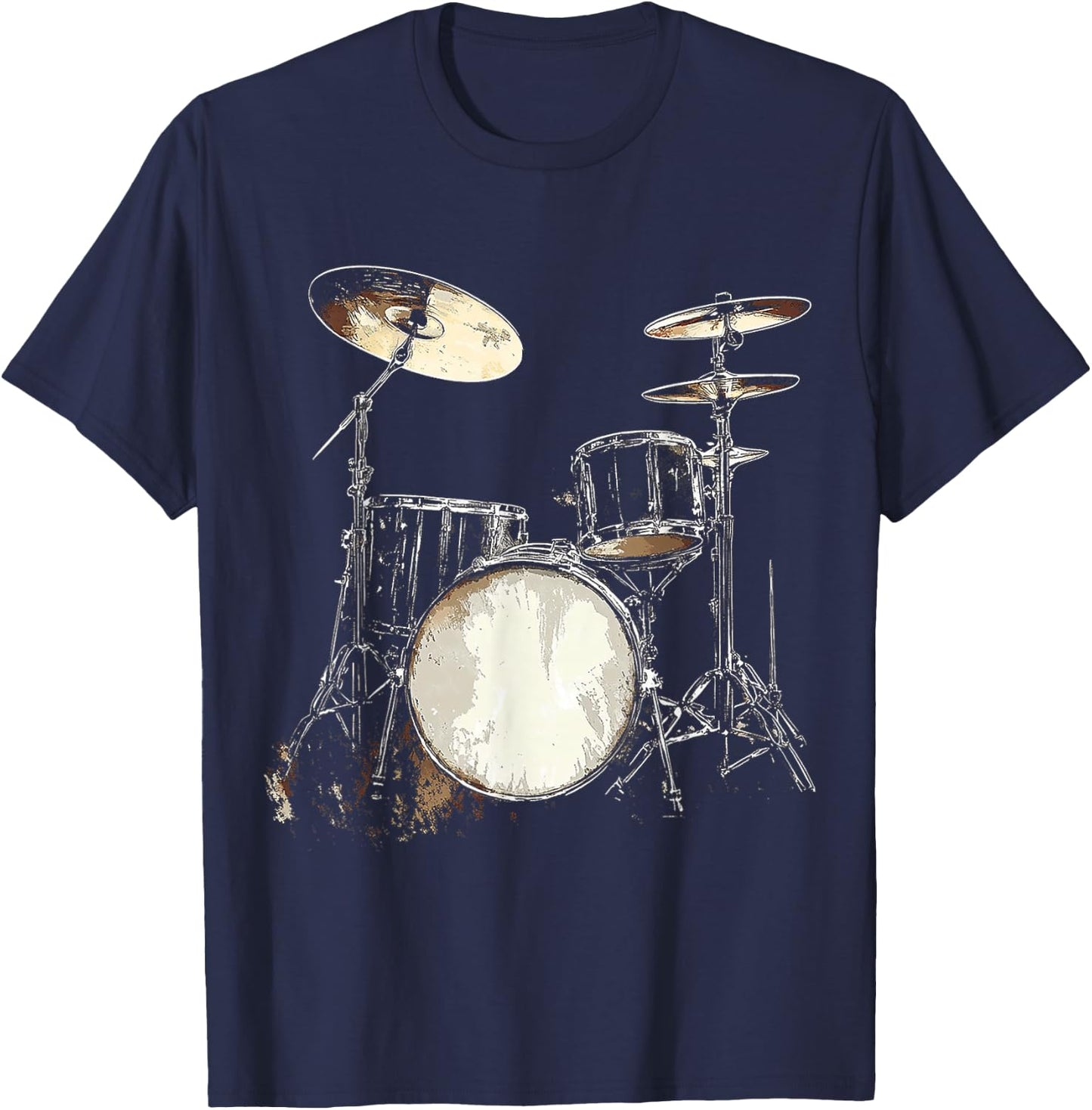 Drumset Music Instrument Motif Art Drumset T-Shirt - T-Shirt | Navy