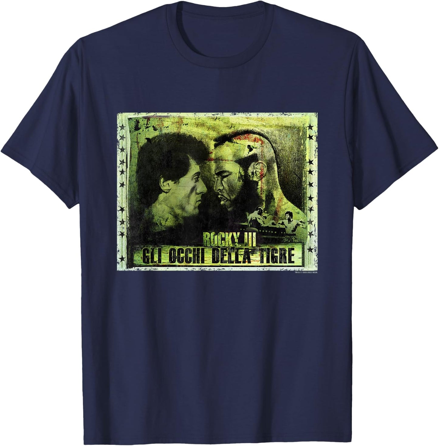 Rocky III Clubber Lang Eyes Of The Tiger T-Shirt - T-Shirt | Navy